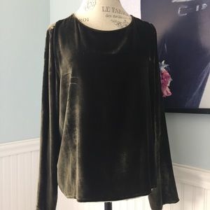 Green Eileen Fisher velour top